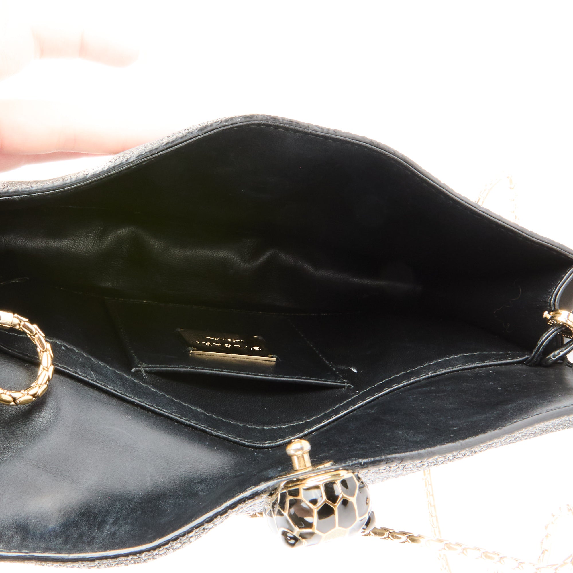 BVLGARI - Sac bandoulière Serpenti Forever cuir galuchat gris - Handbag