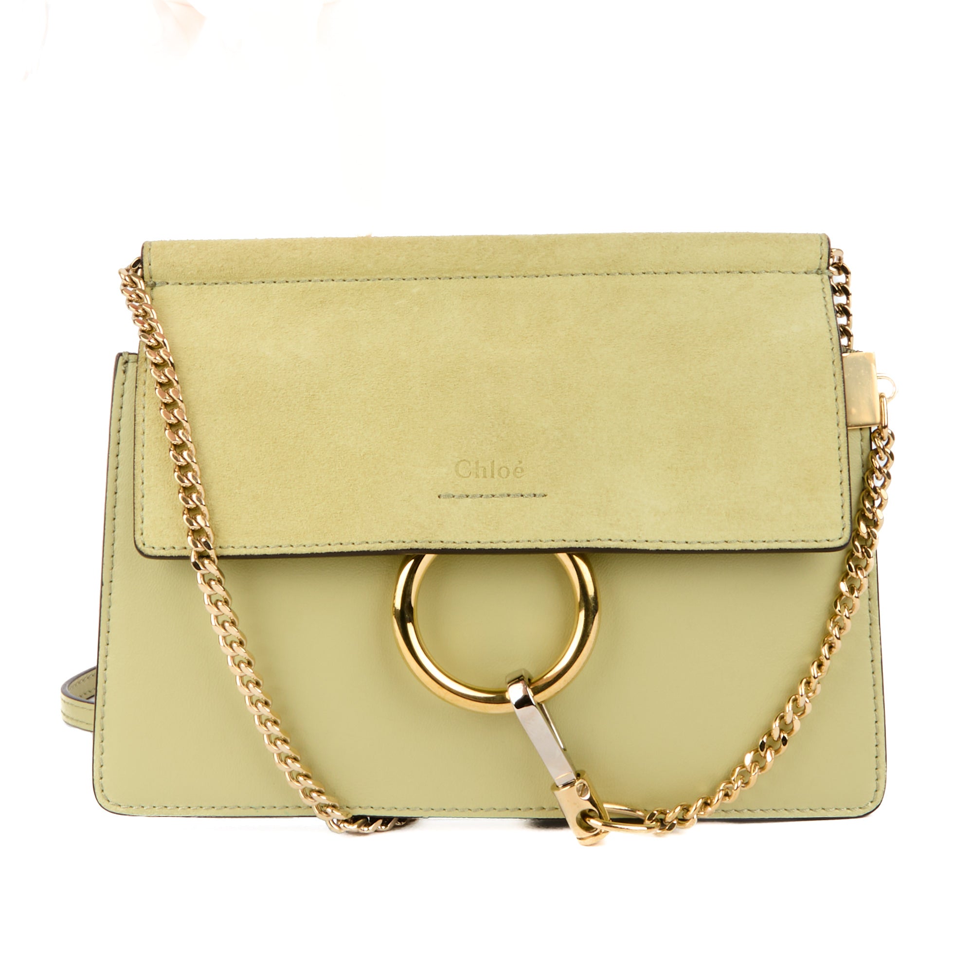 CHLOE - Sac bandoulière Faye Small cuir daim vert - Hand Bag