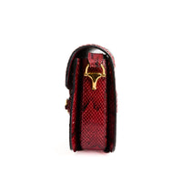 GUCCI - Horsebit 1955 handbag in red python leather