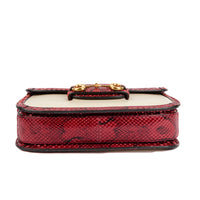 GUCCI - Horsebit 1955 handbag in red python leather