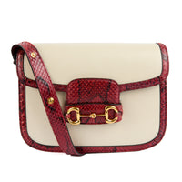 GUCCI - Horsebit 1955 handbag in red python leather