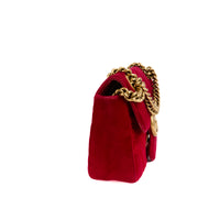 GUCCI - Sac bandoulière Petit Marmont GG velours rouge - Handbag