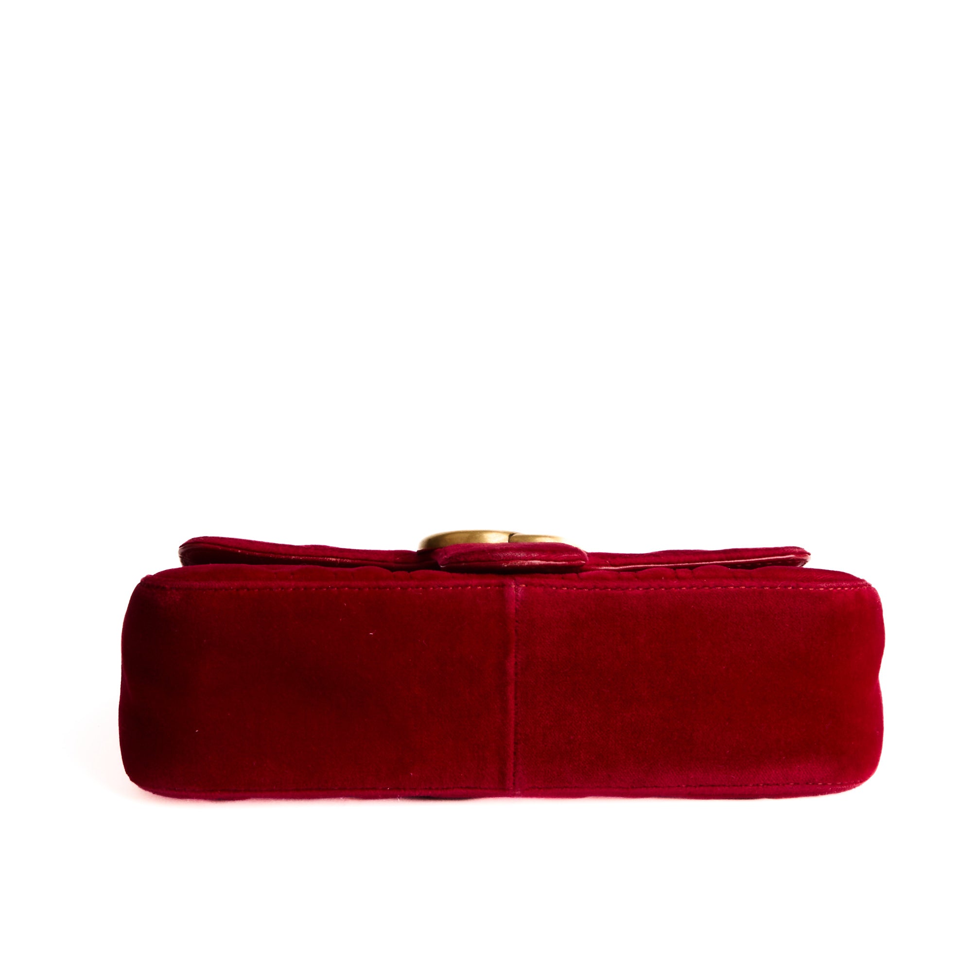 GUCCI - Sac bandoulière Petit Marmont GG velours rouge - Handbag