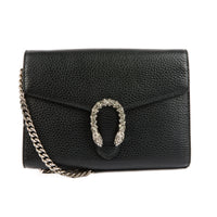 GUCCI - Dionysus Wallet on Chain Shoulder Bag in Black Leather - Handbag