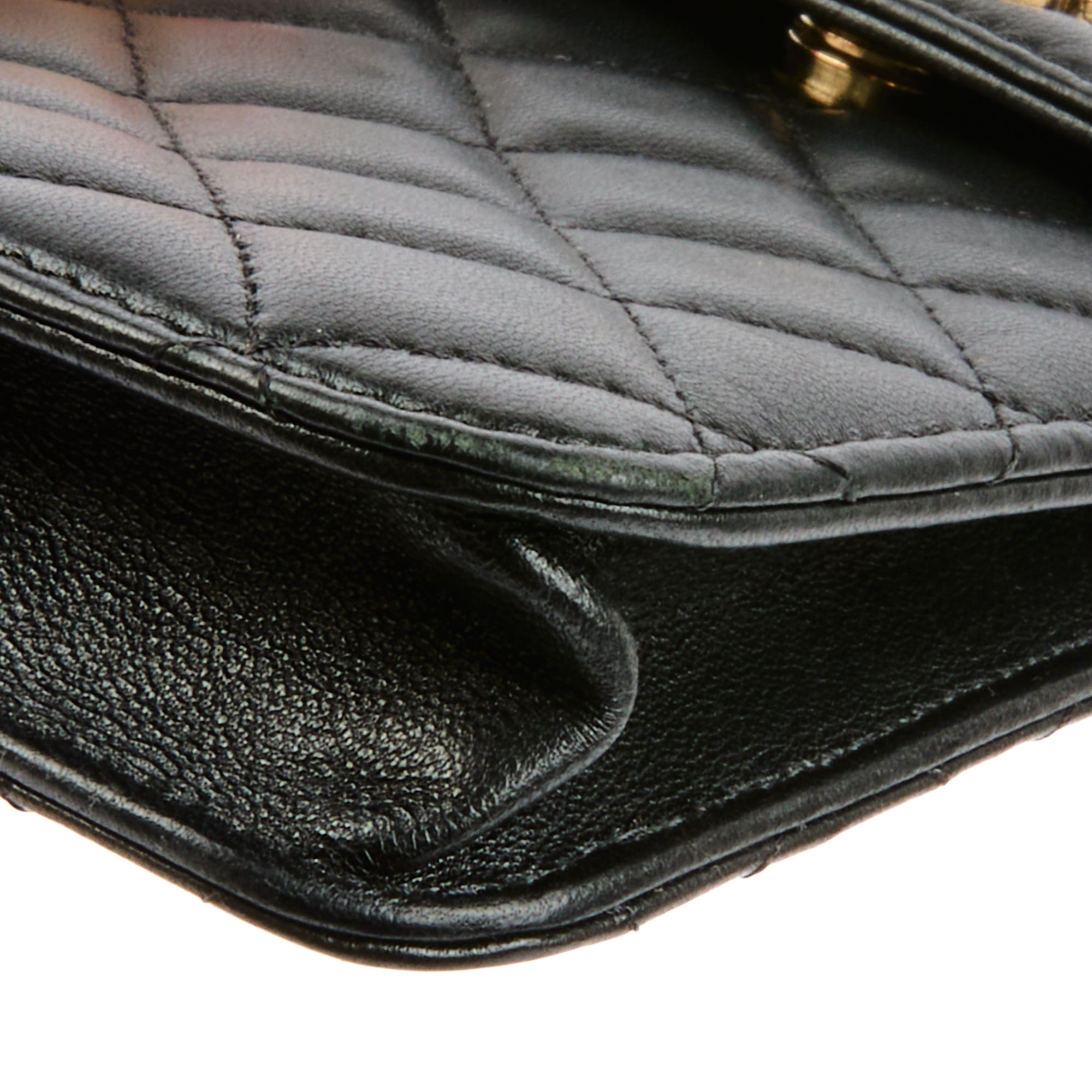 CHANEL - Sac bandoulière Logo CC Phone Case cuir noir - Hand bag