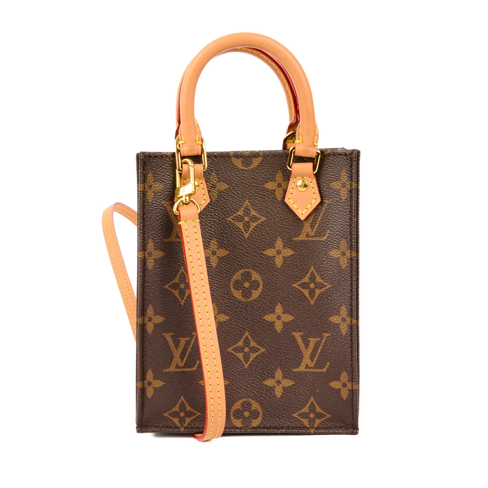 LOUIS VUITTON - Sac bandoulière Petit Plat Toile Monogram marron - Hand bag