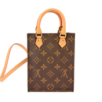 LOUIS VUITTON - Sac bandoulière Petit Plat Toile Monogram marron - Hand bag