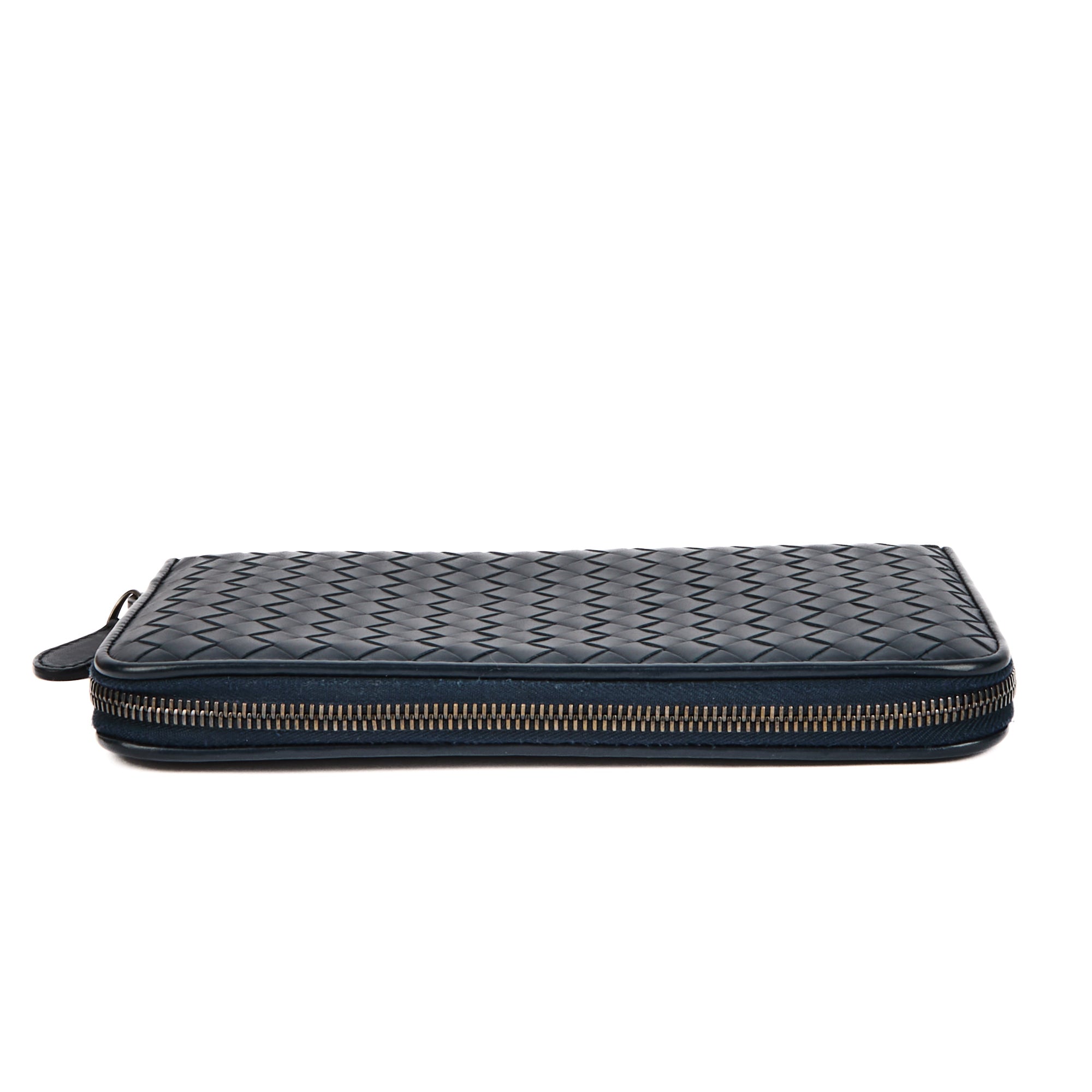 BOTTEGA VENETA - Portefeuille cuir Intreraccio bleu - Wallet