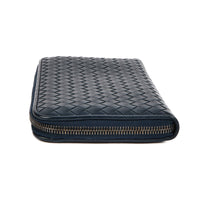 BOTTEGA VENETA - Portefeuille cuir Intreraccio bleu - Wallet