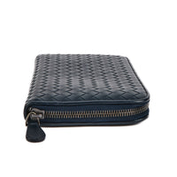 BOTTEGA VENETA - Portefeuille cuir Intreraccio bleu - Wallet