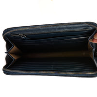 BOTTEGA VENETA - Portefeuille cuir Intreraccio bleu - Wallet