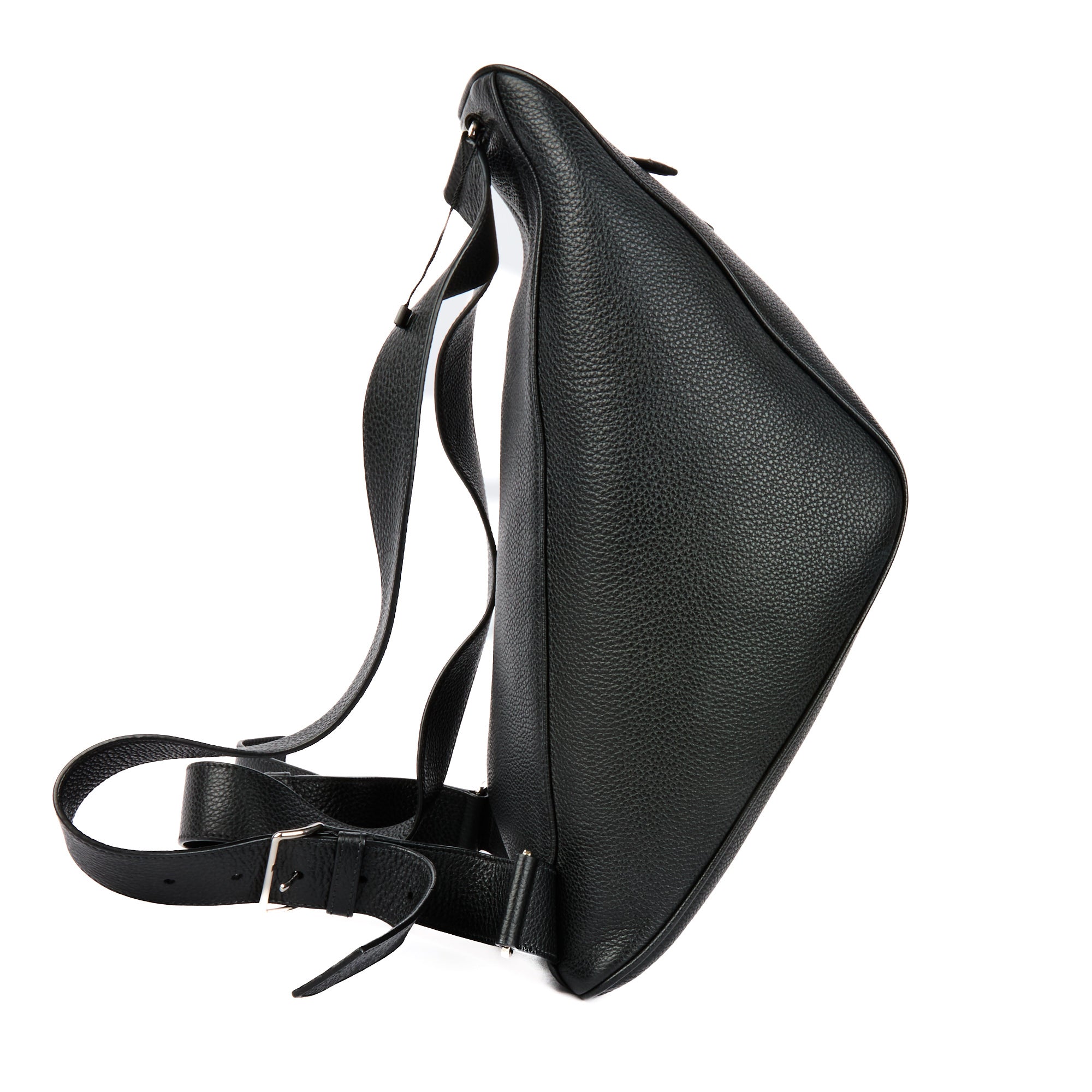 PRADA - Black leather triangle backpack - Handbag