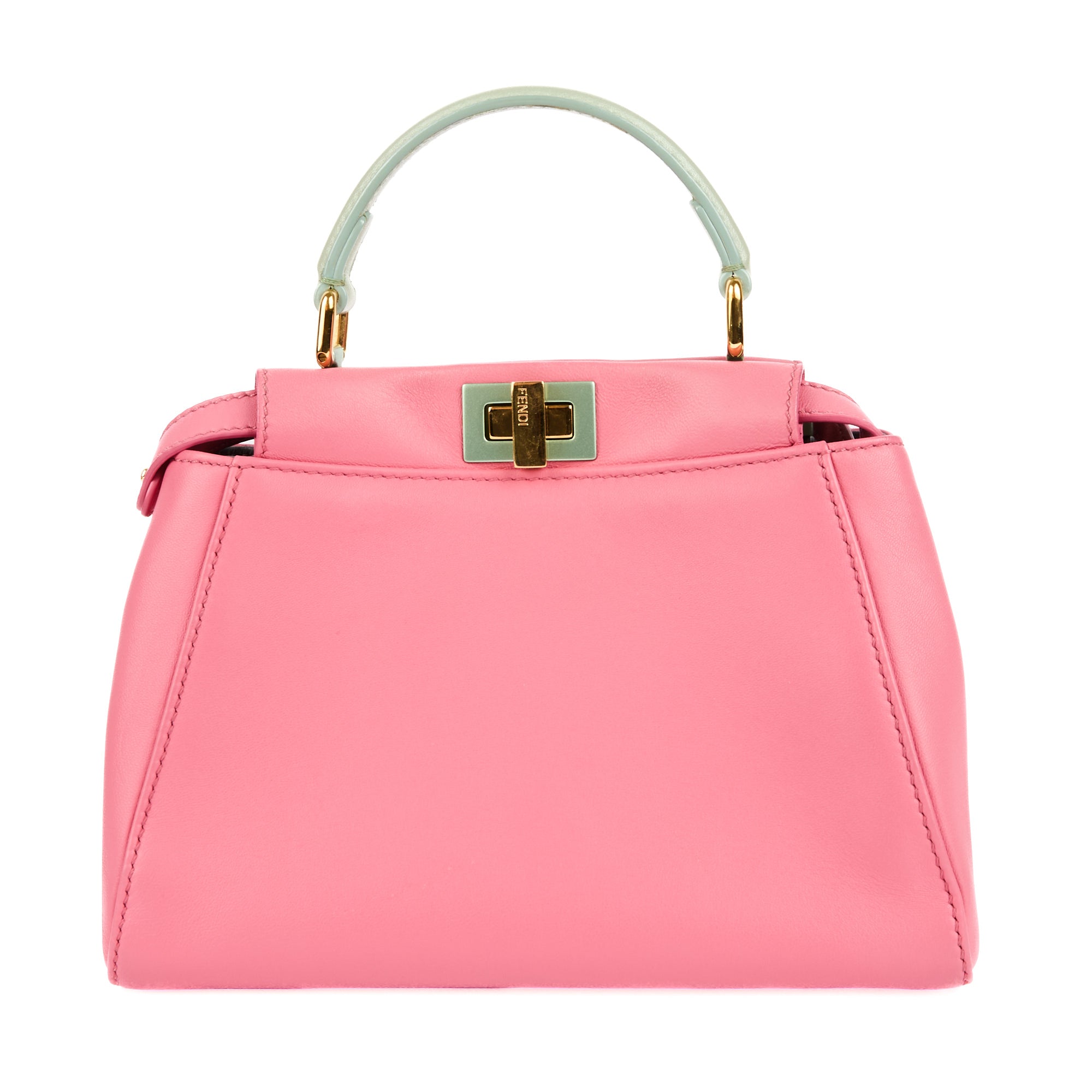 FENDI - Sac bandoulière Mini Peekaboo cuir rose - Handbag