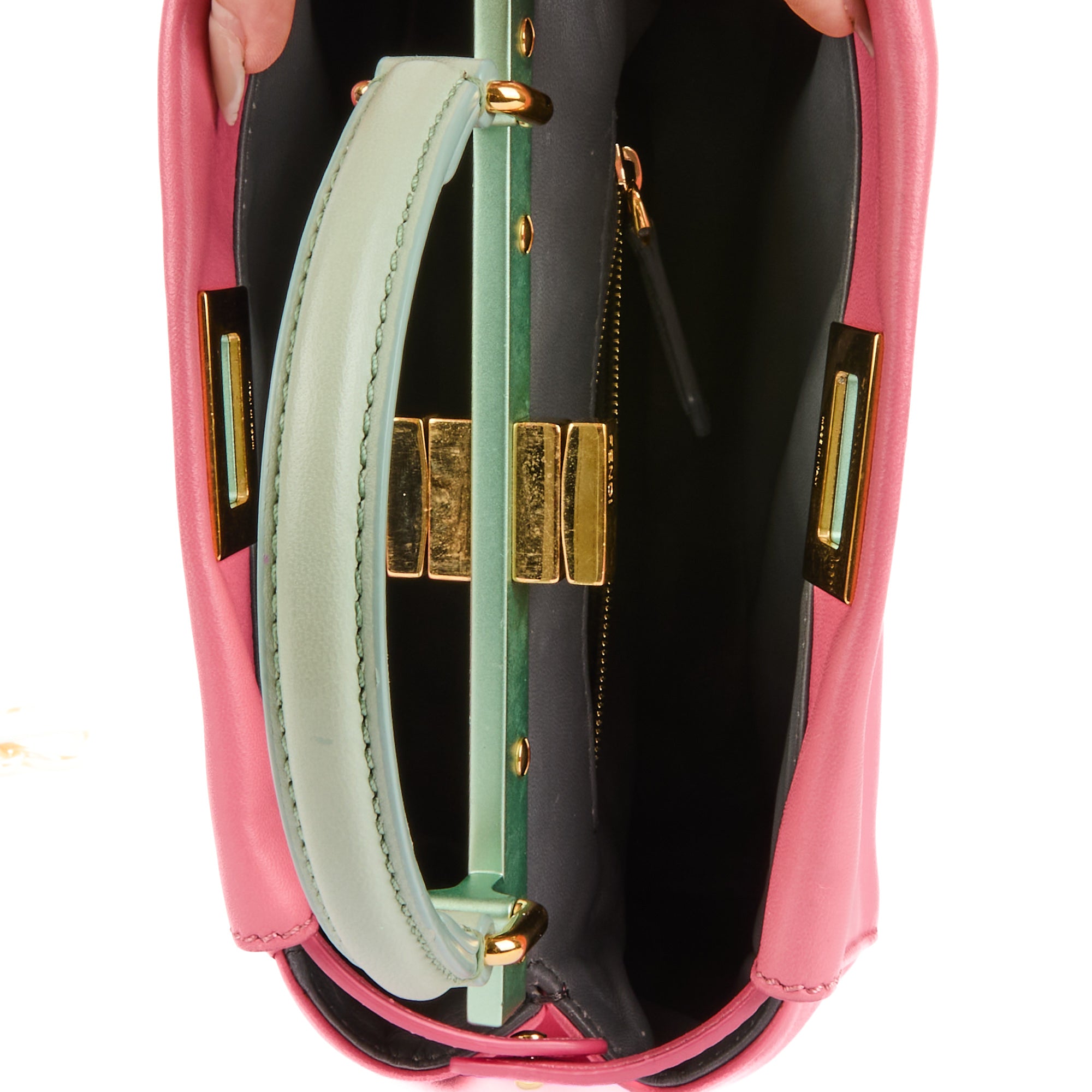 FENDI - Sac bandoulière Mini Peekaboo cuir rose - Handbag