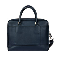 PRADA - Sac Porte documents Saffiano cuir bleu marine - Handbag