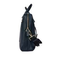 PRADA - Sac Porte documents Saffiano cuir bleu marine - Handbag