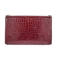 SAINT LAURENT - Sac bandoulière Kate Tassel cuir embossé crocodile bordeaux - Handbag