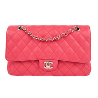 CHANEL - Sac bandoulière Timeless Medium 11.12 cuir caviar rose - Handbag