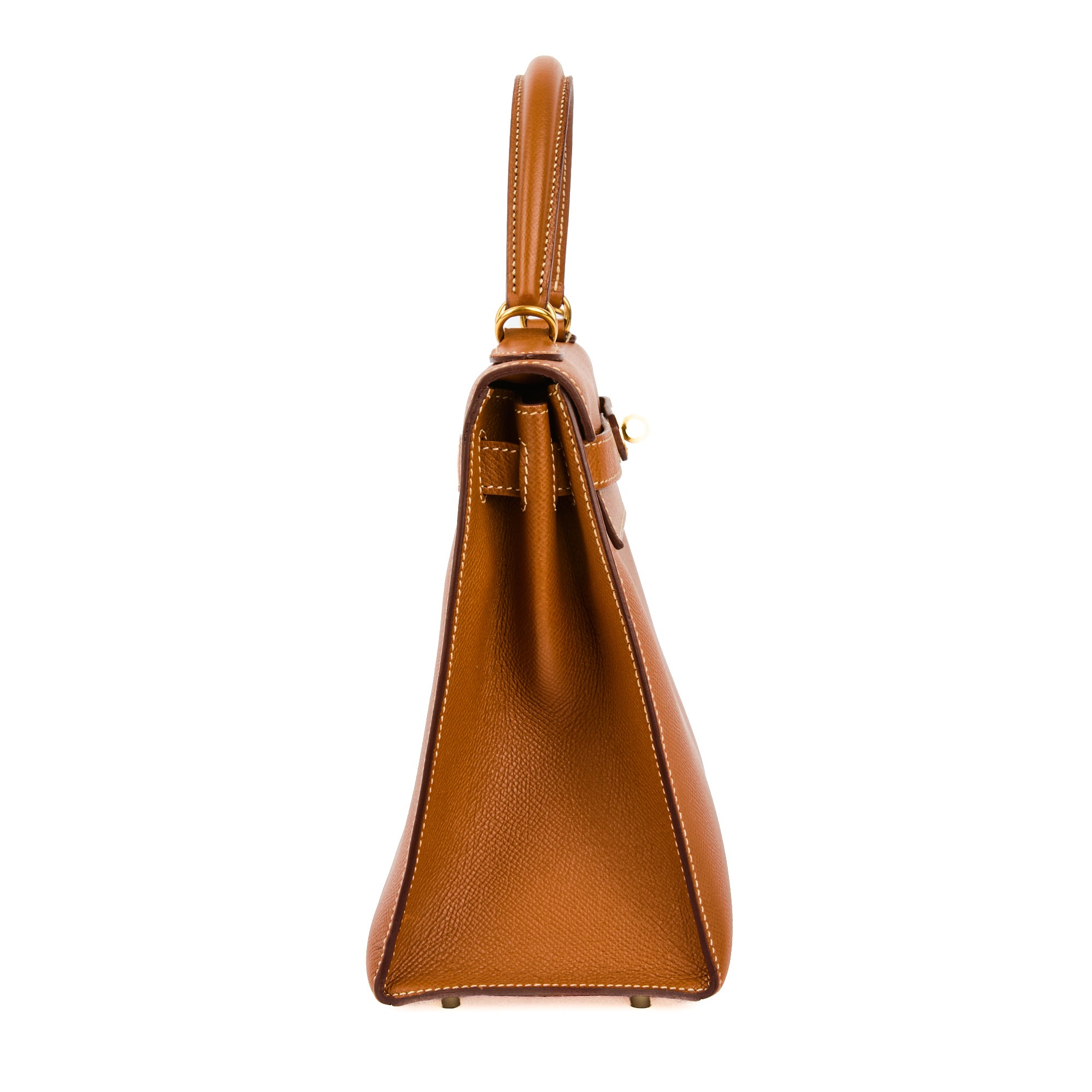 HERMES - Kelly 28 Sellier Epsom Gold Leather Handbag - Handbag