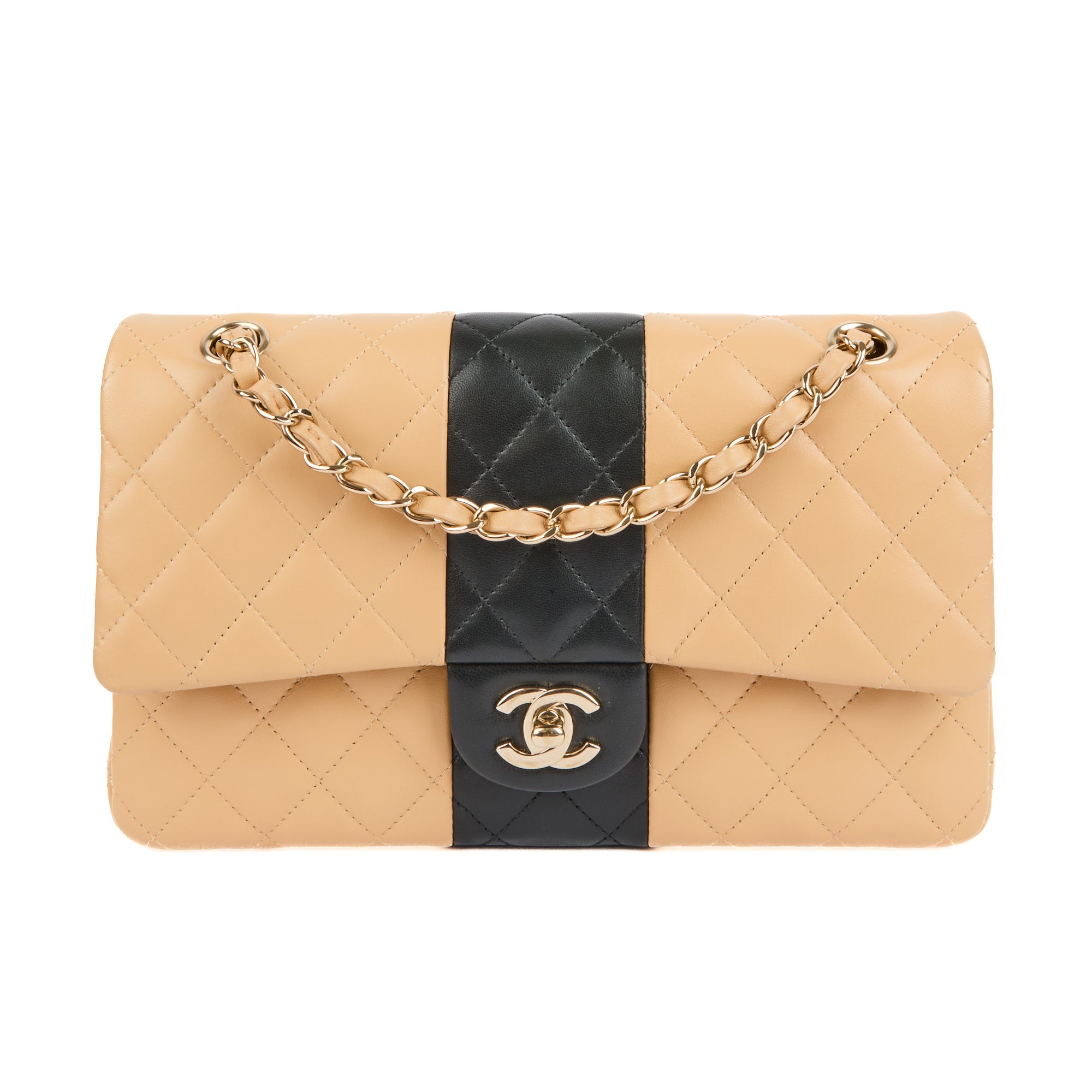 CHANEL - Classic Timeless 11.12 Bi-color beige black shoulder bag - Handbag