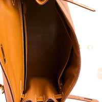 HERMES - Kelly 28 Sellier Epsom Gold Leather Handbag - Handbag