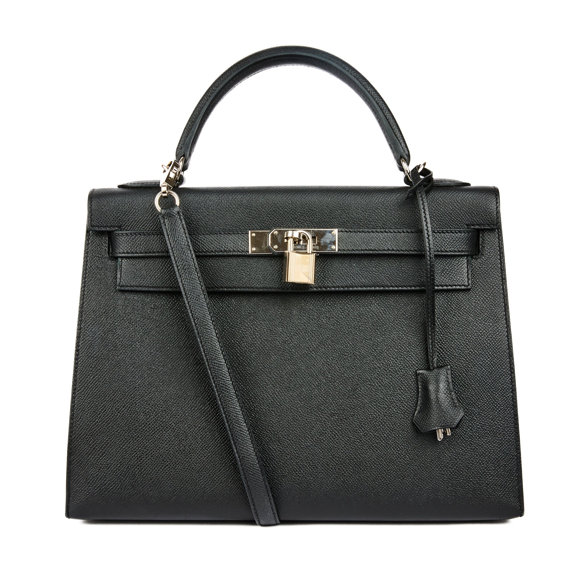 HERMES - Sac à main Kelly 32 cuir Epsom noir - Handbag