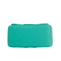 CHANEL - Mini Timeless Square shoulder bag in turquoise leather - Handbag