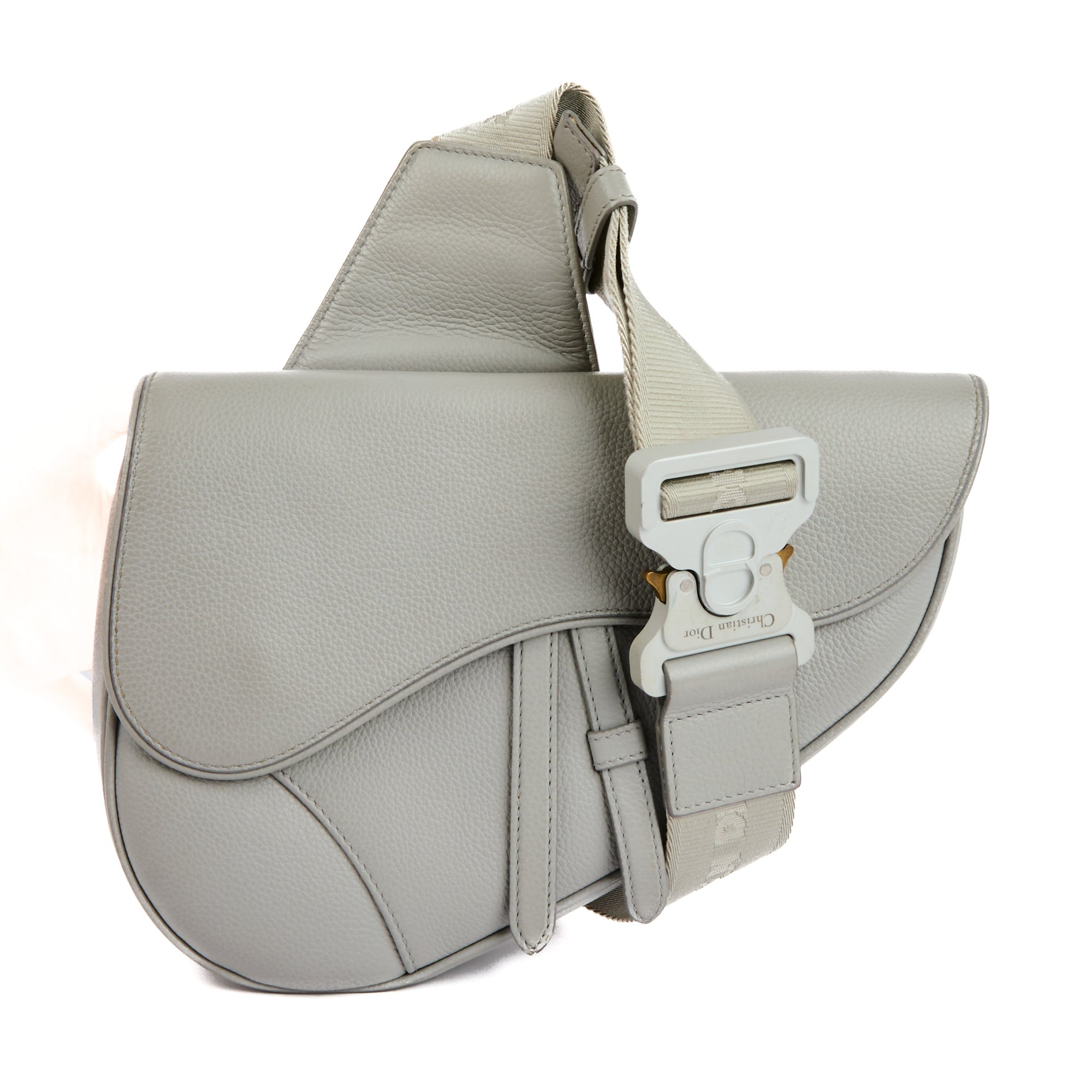 DIOR - Sac bandoulière Saddle Men cuir gris - Handbag
