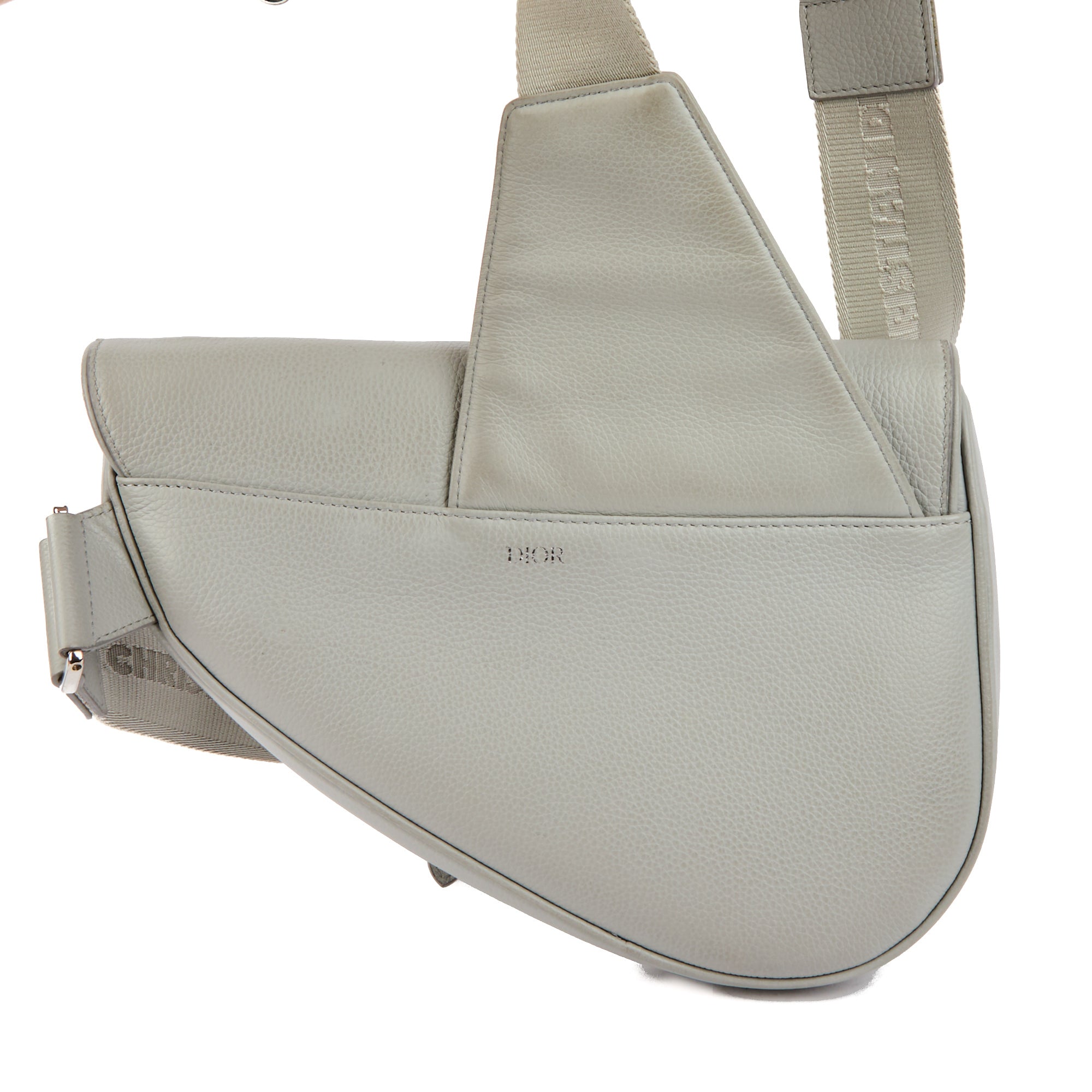 DIOR - Sac bandoulière Saddle Men cuir gris - Handbag