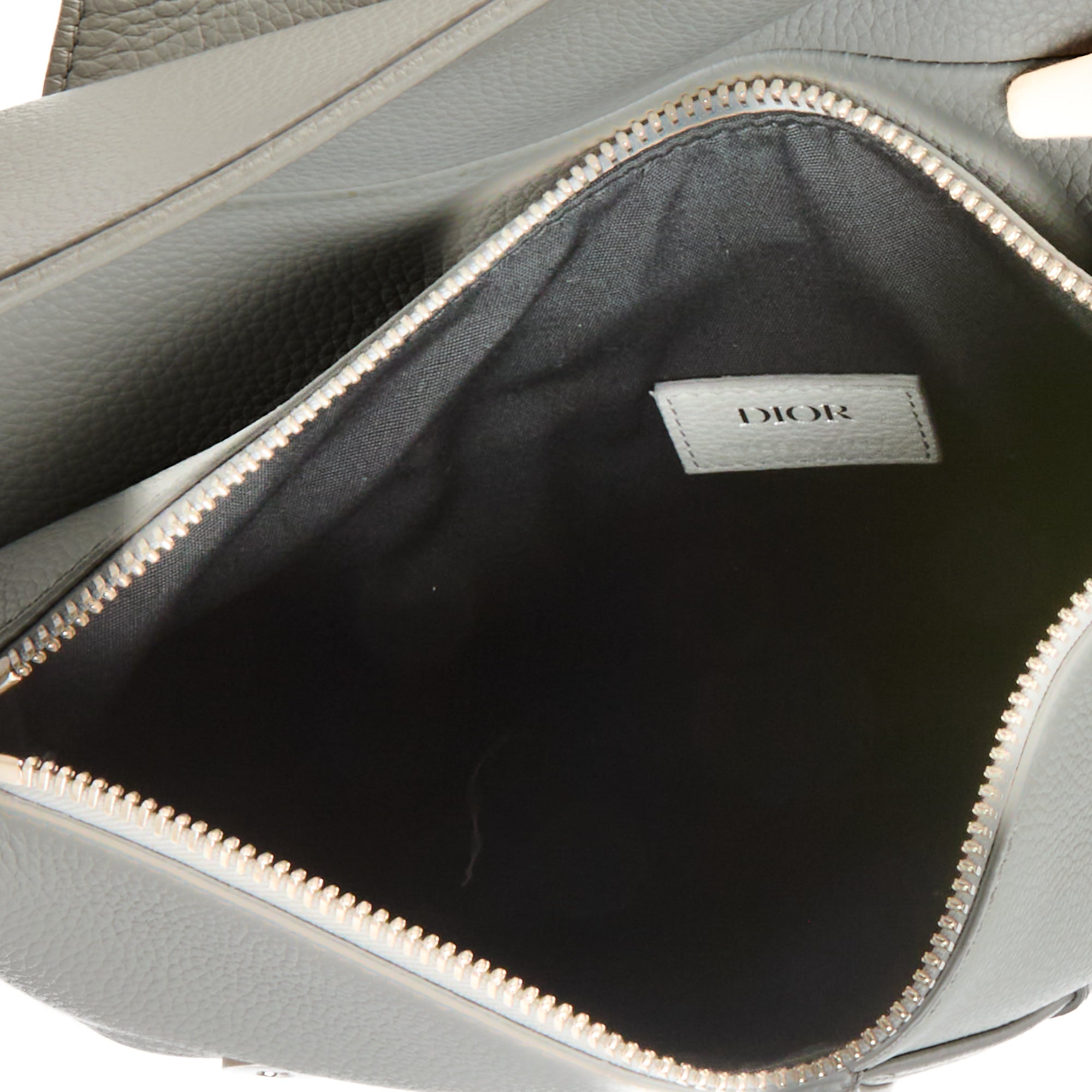 DIOR - Sac bandoulière Saddle Men cuir gris - Handbag