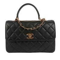 CHANEL - Sac à main Trendy CC GM cuir matelassé noir - Handbag