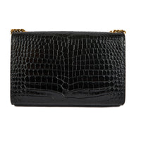 SAINT LAURENT - Mini Kate tassel black crocodile-effect leather shoulder bag - Handbag