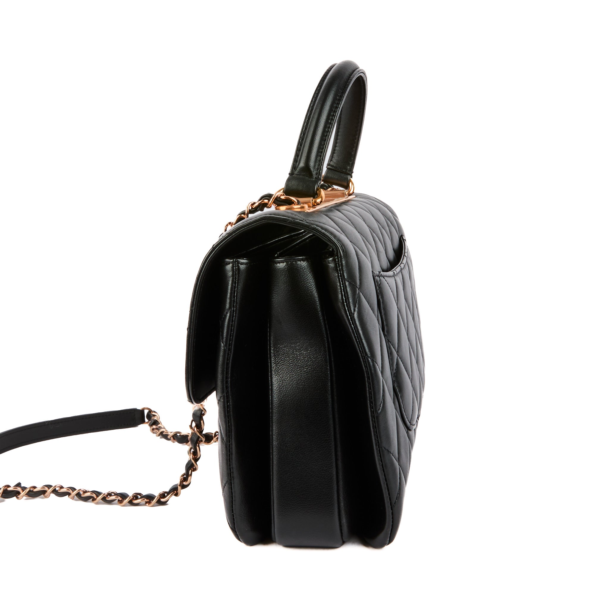 CHANEL - Sac à main Trendy CC GM cuir matelassé noir - Handbag