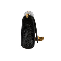 SAINT LAURENT - Mini Kate tassel black crocodile-effect leather shoulder bag - Handbag