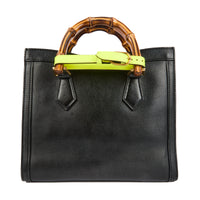 GUCCI - Black Leather Diana Bamboo Tote Bag - Handbag