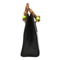 GUCCI - Black Leather Diana Bamboo Tote Bag - Handbag