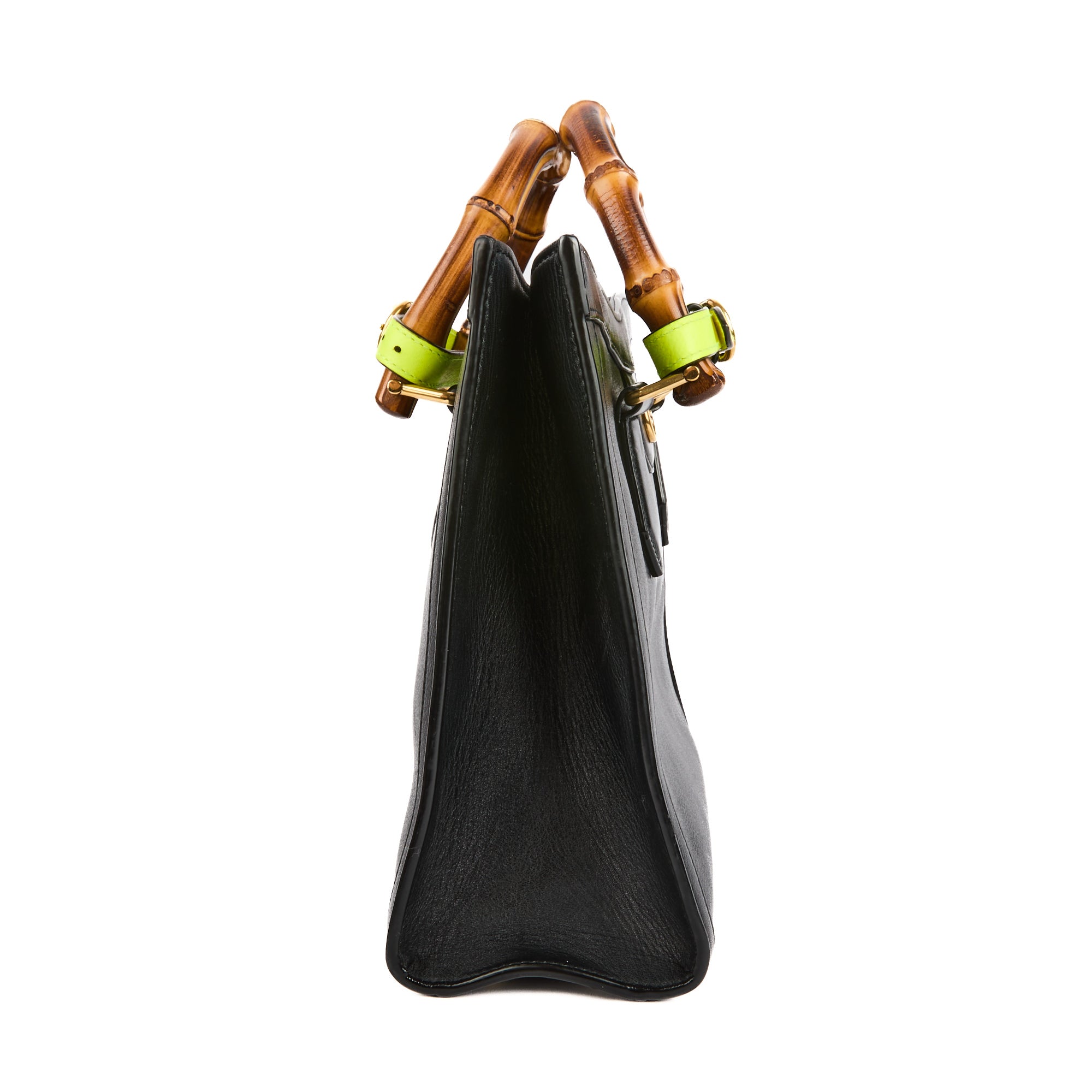 GUCCI - Black Leather Diana Bamboo Tote Bag - Handbag