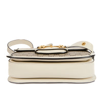 GUCCI - Sac bandoulière Horsebit 1955 toile GG Guccissima blanc - Handbag