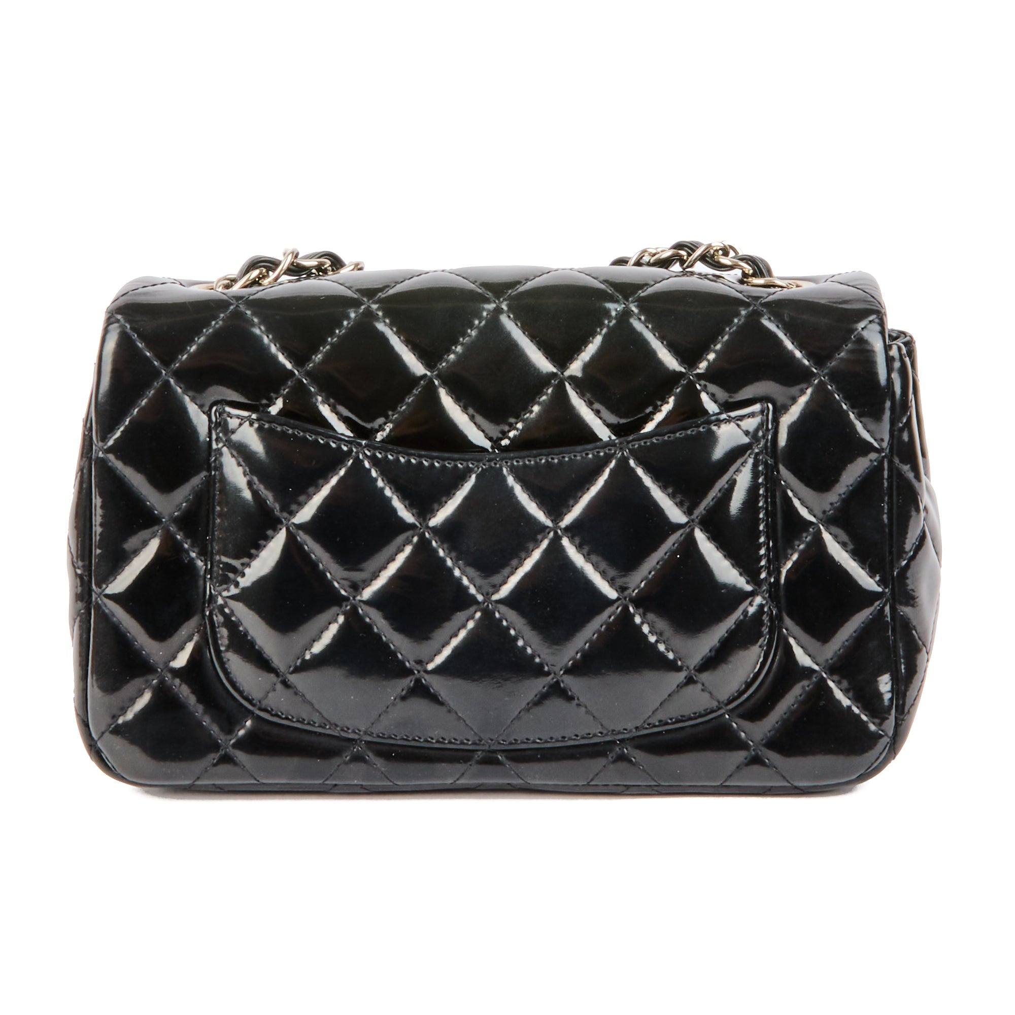 CHANEL - Sac bandoulière Mini Classique cuir vernis noir - Handbag