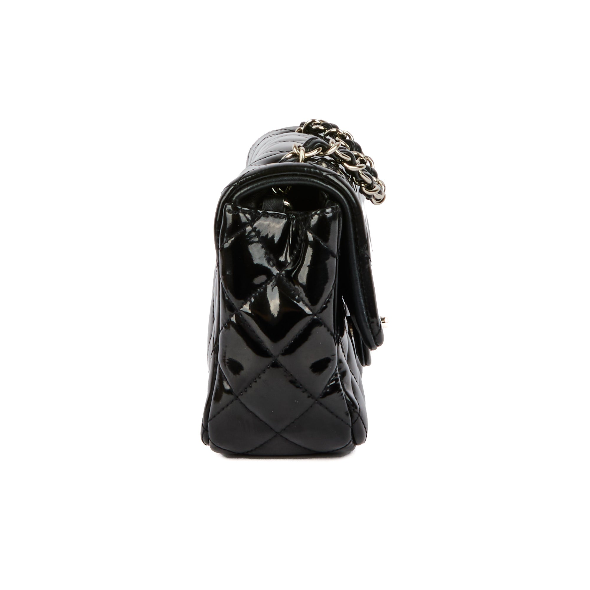 CHANEL - Sac bandoulière Mini Classique cuir vernis noir - Handbag