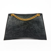 BALENCIAGA - Sac bandoulière Crush chain medium cuir noir - Handbag