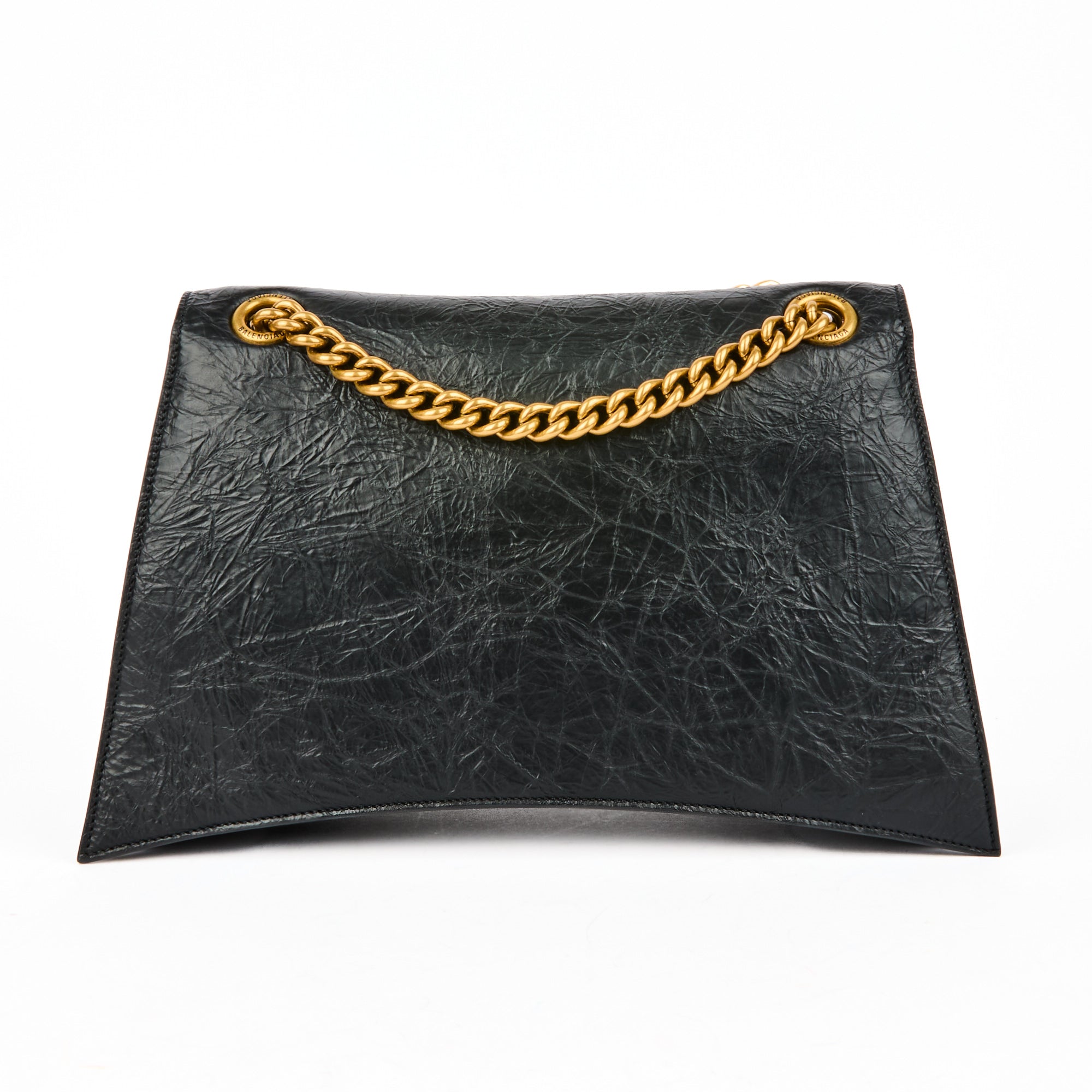 BALENCIAGA - Sac bandoulière Crush chain medium cuir noir - Handbag