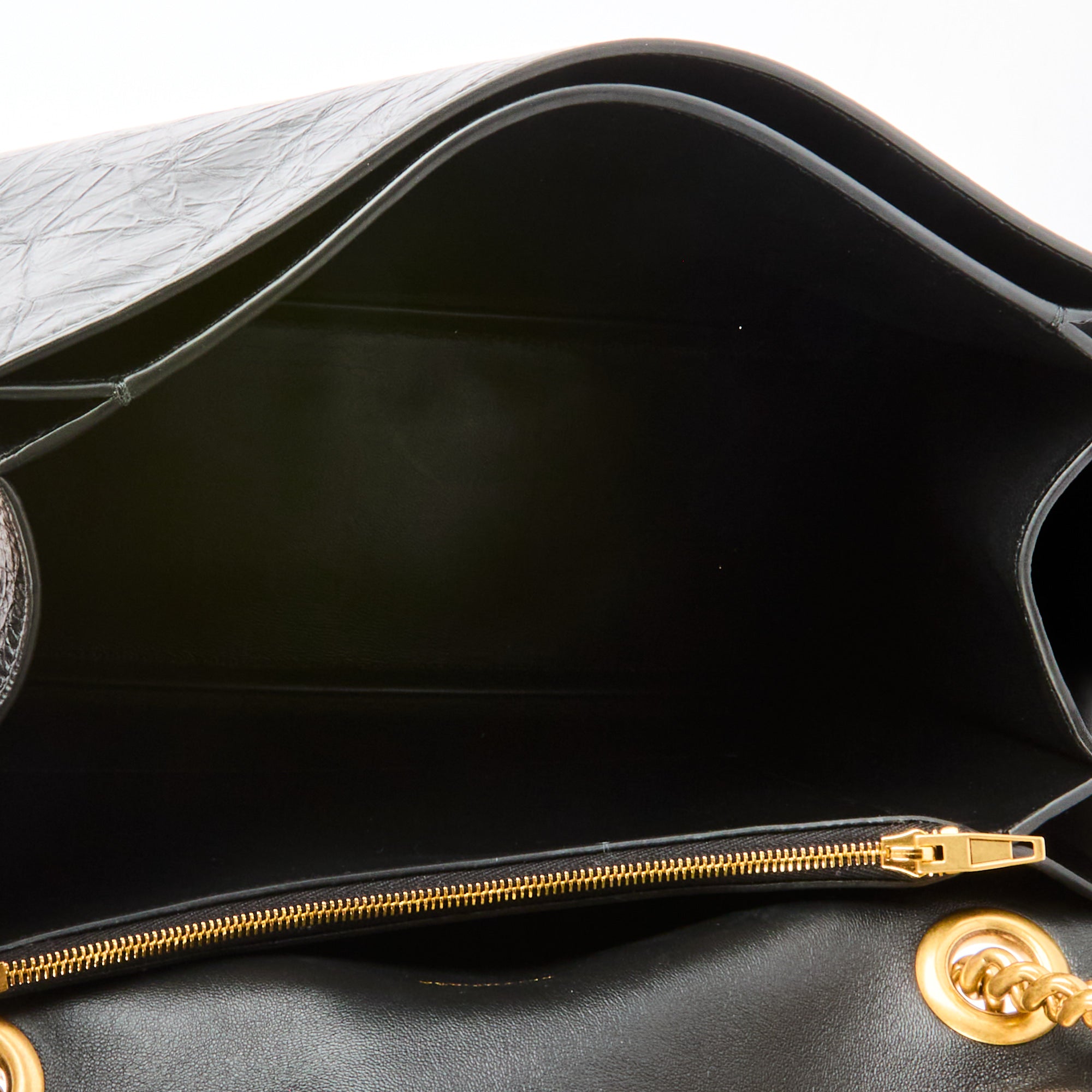 BALENCIAGA - Sac bandoulière Crush chain medium cuir noir - Handbag