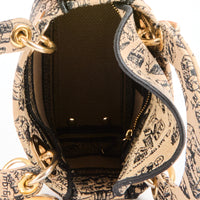 DIOR - Sac bandoulière Mini Lady Dior D-Lite toile Paris - Handbag