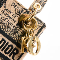 DIOR - Sac bandoulière Mini Lady Dior D-Lite toile Paris - Handbag