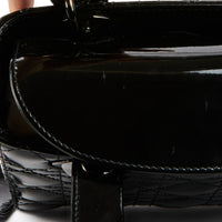 DIOR - Lady Dior Small Patent Leather All Black Shoulder Bag - Handbag