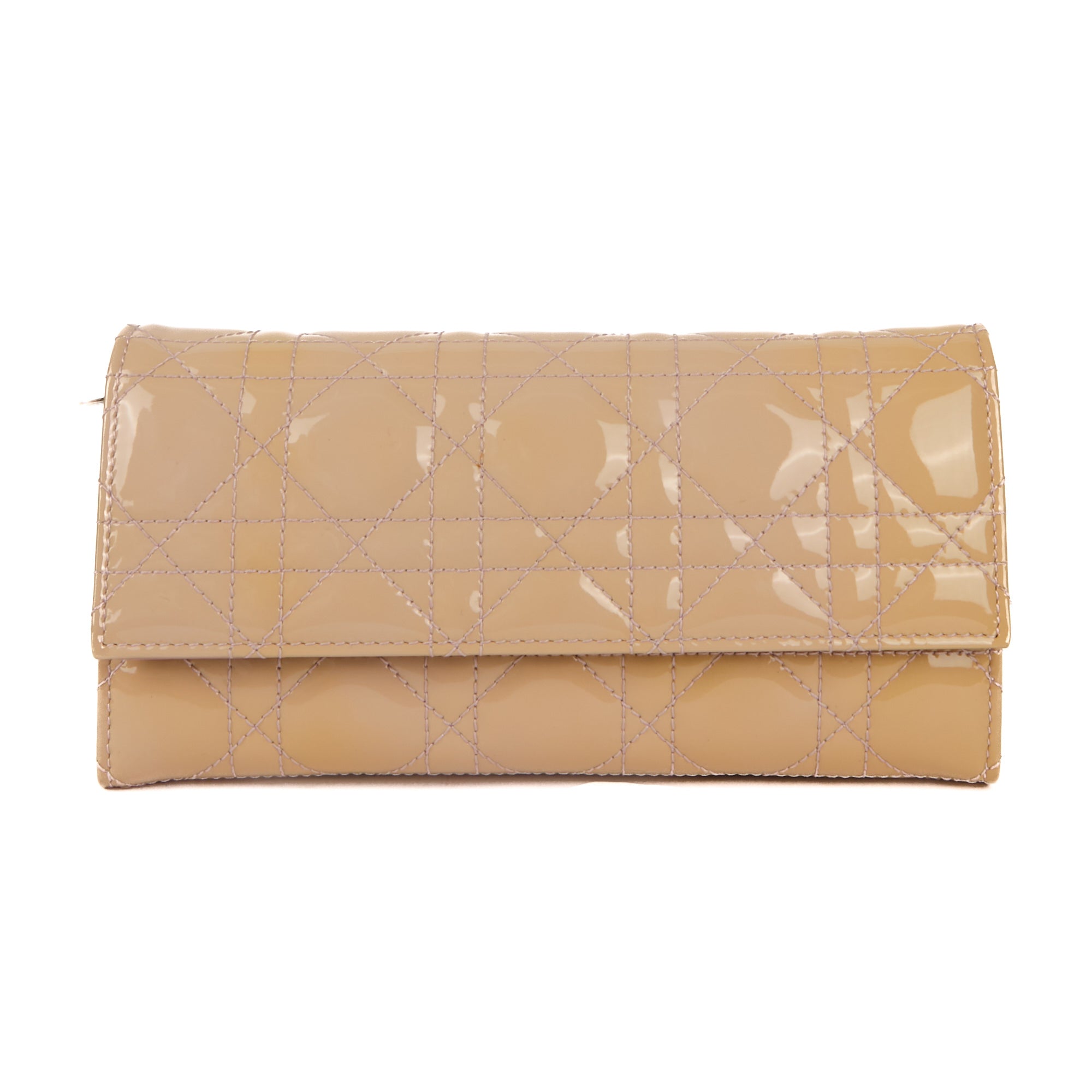 DIOR - Portefeuille Wallet on Chain cuir Cannage cuir verni rose - Hand Bag