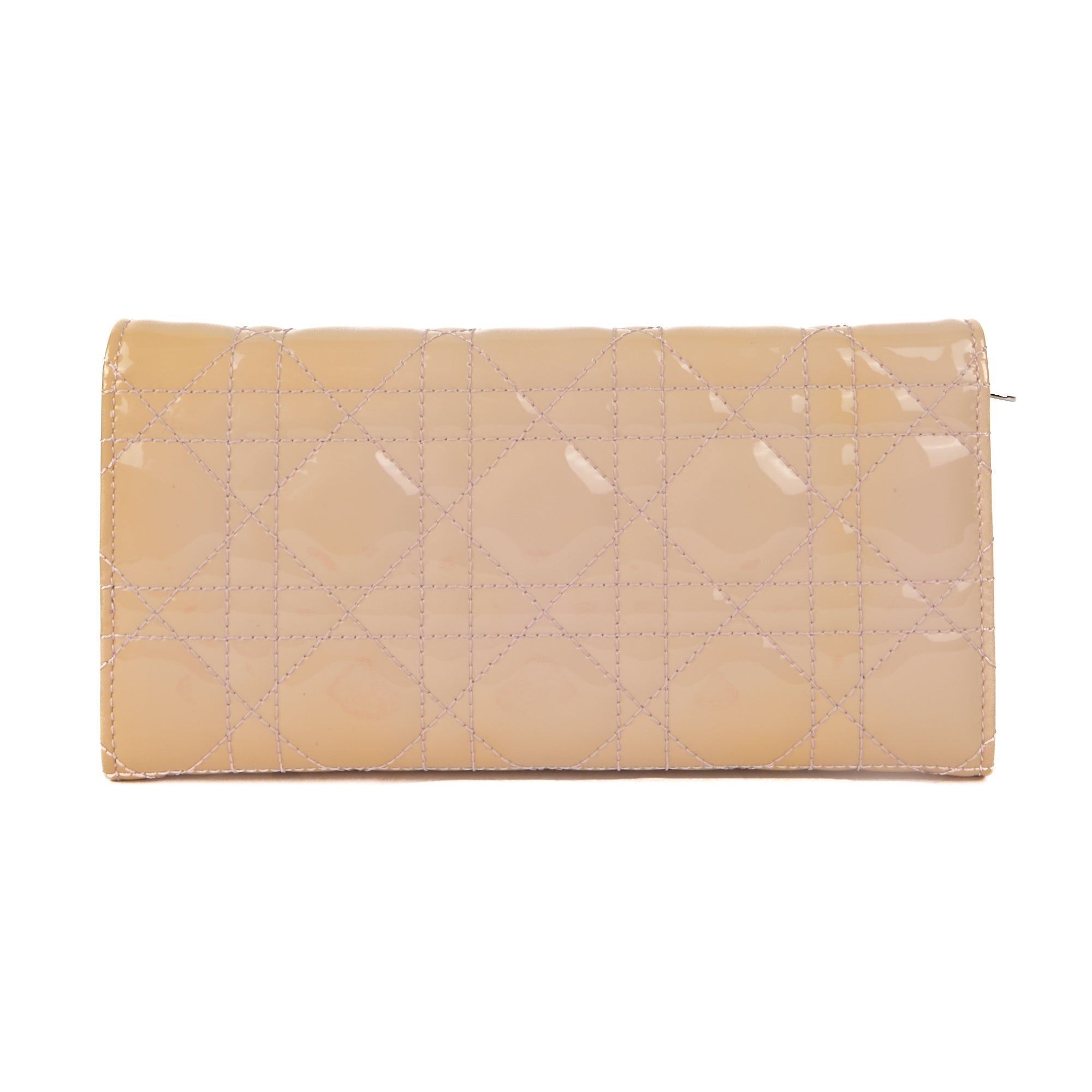 DIOR - Portefeuille Wallet on Chain cuir Cannage cuir verni rose - Hand Bag