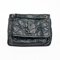 SAINT LAURENT - Baby Niki shoulder bag in black leather - Handbag