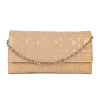 DIOR - Portefeuille Wallet on Chain cuir Cannage cuir verni rose - Hand Bag